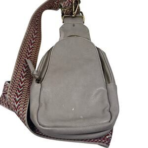 Anthropologie Urban Originals Liberty Sling, Crossbody, Beige Vegan Leather Bag